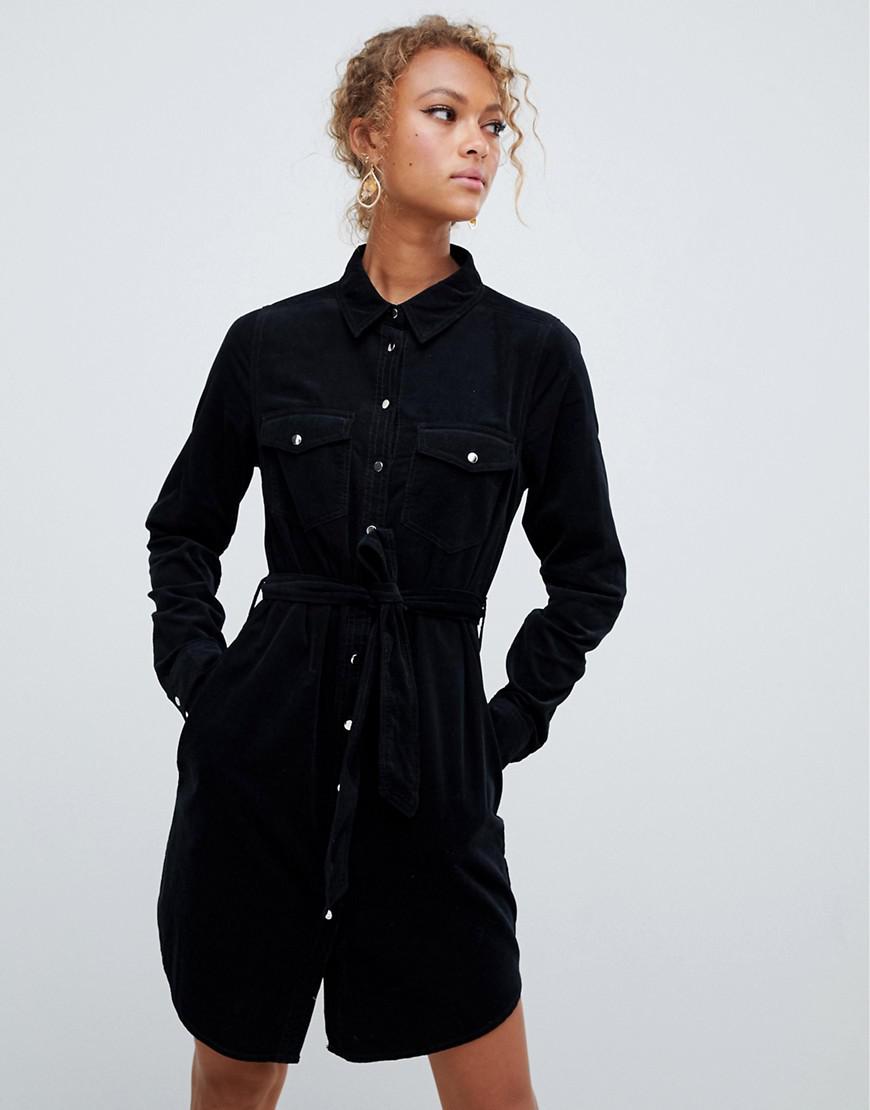 New Look Cord Shirt Dress - Black ...